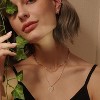 Layered Heart Necklace, Handmade 18K Gold Plated Dainty Choker With Arrow Bar Pendant for Women - 3 of 4