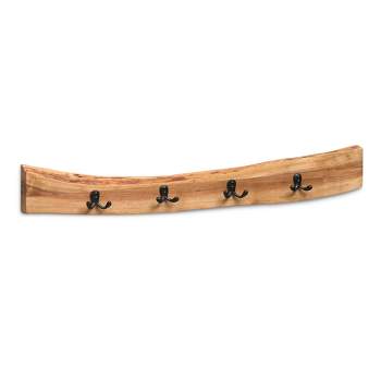 Alaterre Furniture Alpine Natural Brown Live Edge 48 Coat Hooks With Shelf  Metal And Wood : Target