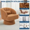 Modern Swivel Barrel Accent Chair, 360° Teddy/Velvet Fabric Upholstered Armchair with Striped Backrest & Plush Padding, Comfy Round Lounge Chair - 4 of 4