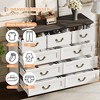 Vintage 9-Drawer Dresser - Rustic Wood Chest for Bedroom, Living Room & Hallway, Spacious Storage - 3 of 4