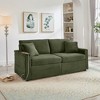 Convertible Sectional Sofas Corduroy Loveseat Sofa with Double Storage Ottomans, Adjustable Armrest Table with USB Port, Super Soft Chaise Lounge - 3 of 4