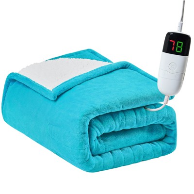 Inhand Heated Blanket Electric Heating Blanket Auto-Off 10 Heat Level Over-Heat Protection Flannel ETL Certified