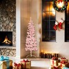 Artificial Half Christmas Tree Pink PVC Slim - 2 of 4