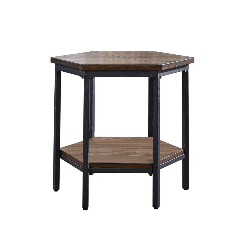 Ultimo Hexagon End Table Metal Brown - Steve Silver Co., 3 of 5