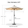 PURPLE LEAF Patio Umbrella Outdoor Table Umbrella Aluminum Frame Market Umbrella Sun Umbrella with 8 Sturdy Ribs - 4 of 4