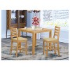 HomeStock 3-Piece Natural Brown Oak Finish Solid Wood Top Counter Height Dining Table Set - 2 of 4