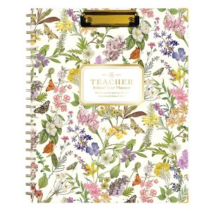 Day Designer Weekly/Monthly Wirebound Teacher Lesson Planner Clipboard 8.5"x11" Hardcover Butterfly Garden - 1 of 4