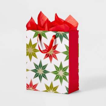 Large Christmas Star with Gold Foil Gift Bag with Tissues - Spritz™