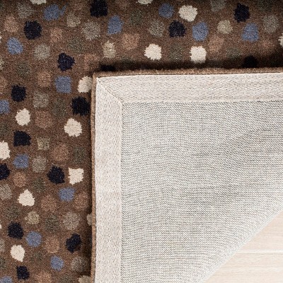 Dark Gray Polka Dot Hand-Tufted Wool Area Rug