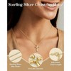 Cross Necklace for Women, 3 Stone Cubic Pendant with 1mm Box Chain, 18 Inches 23 MM*15 MM (0.91”*0.59”) - 3 of 4
