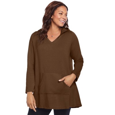 Woman Within Plus Size Pocket Hoodie Sweatshirt