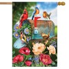 Birds And Mailbox Spring House Flag Floral Cardinals 28" x 40" Briarwood Lane - 2 of 4