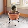 ACHLA Designs Planter Pot Denise: Rustic Terra Cotta, Wrought Iron Stand, No Drainage Hole, 16"x16"x14.75" - 2 of 4