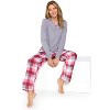 Casual Nights Women's Jersey Knit Long-Sleeve Top and Soft Flannel Bottom Pajama Set - 2 of 4