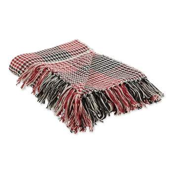 50"x60" Houndstooth Plaid Throw Blanket - Design Imports