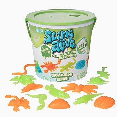 Bucket of Slime - Slime Alive Critters Bucket - Mold Your Own 3D Crawling Critters - Supply Kit Includes 3D Molds of Slithery Slime Creatures, Slime Packets and Activation Crystals