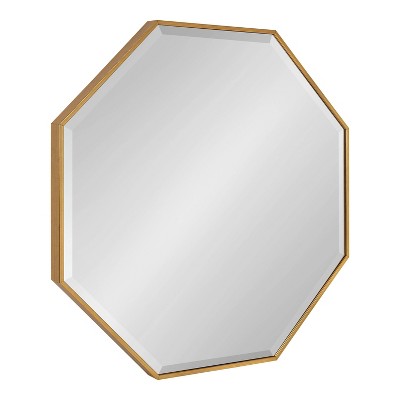 28.7" x 28.7" Rhodes Octagon Wall Mirror Gold - Kate & Laurel All Things Decor