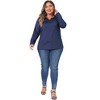 Agnes Orinda Women's Plus Size Long Sleeved Loose Casual Tunic Blouses - 3 of 4