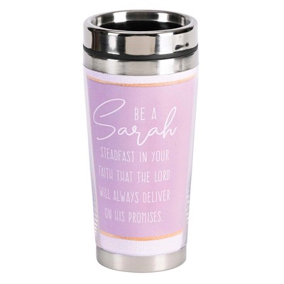 Dicksons SSMUG-346 Be A Sarah Steadfast In Your Faith Purple and White 16 Ounce Stainless Steel Travel Tumbler