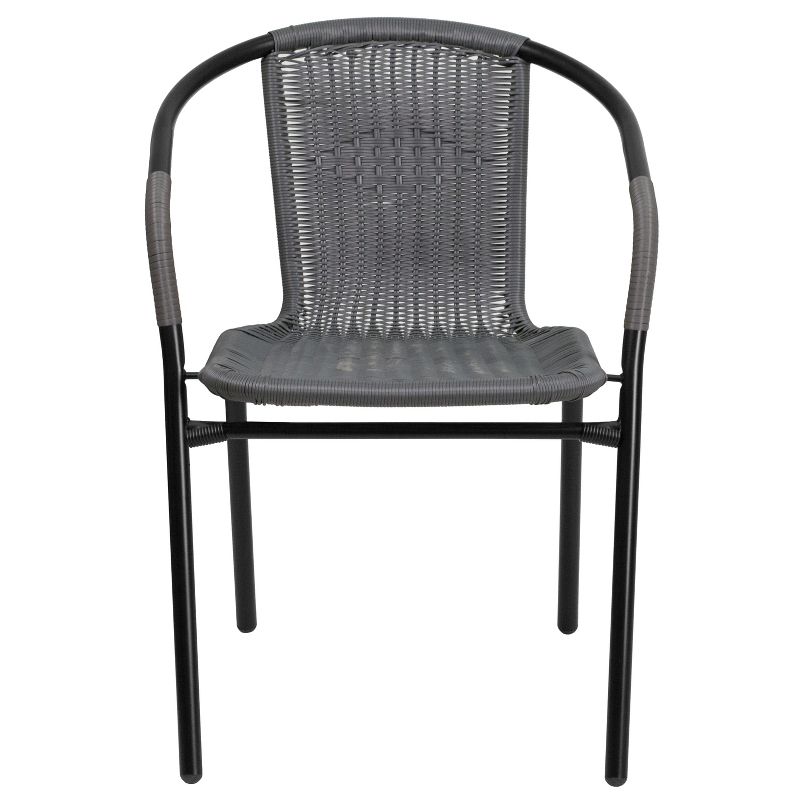Flash Furniture Lila 2 Pack Rattan Indoor-Outdoor Restaurant Stack Chair, 6 of 16