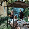 Outdoor Grill Gazebo 8 x 5 Ft, Shelter Tent, Double Tier Soft Top Canopy and Steel Frame with hook and Bar Counters, Grey - 2 of 4
