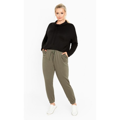 Avenue Leisure  Women's Plus Size Alexa Sweat Pant - Olive - 32w