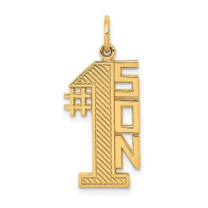 Black Bow Jewelry 14k Yellow Gold #1 Son Charm or Pendant, 13mm - 1 of 4