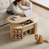Mid-Century Lift-Top Coffee Table with Fluted Details & Hidden Storage, Sliding Tambour Door - 4 of 4