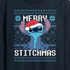 Men's - Lilo and Stitch - Merry Stitchmas Ugly Christmas Pattern Long Sleeve Graphic T-Shirt - 2 of 4