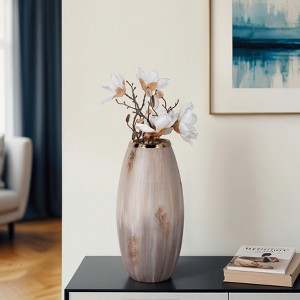 Modern Glam Glass Vase - Handcrafted Glass & Iron - Elegant Home & Office Decor - Perfect for Living Room, Bedroom, and Foyer - 1 of 4