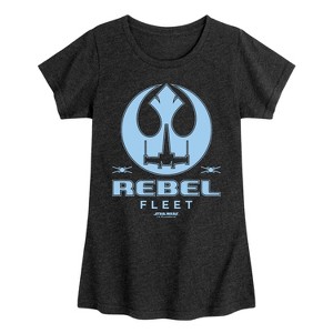 Girls' - Star Wars - Rebel Fleet Flight Patch Fitted Short Sleeve Graphic T-Shirt - 1 of 3