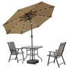 LeisureMod Sierra 9FT Outdoor Patio Market Umbrella with Tilt and Solar LED Lights, UV-Resistant Canopy for Backyard or Poolside - 4 of 4