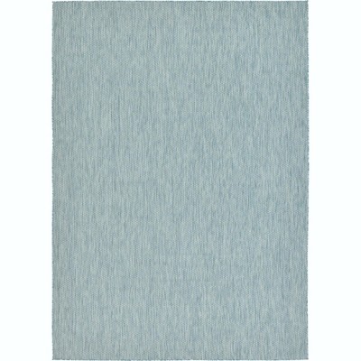 Aquamarine Low Pile Outdoor Rectangle Area Rug