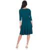 REKUCCI Women's Flippy Fit and Flare Dress with 3/4 Sleeves – Stylish Knee-Length Everyday Dress - 3 of 4