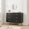 6 Drawer Dresser for Bedroom, Black Dresser Organizer with Golden Handles and Support Legs, 6 Chest of Drawers for Hallway, Living Room and Entryway - 2 of 4
