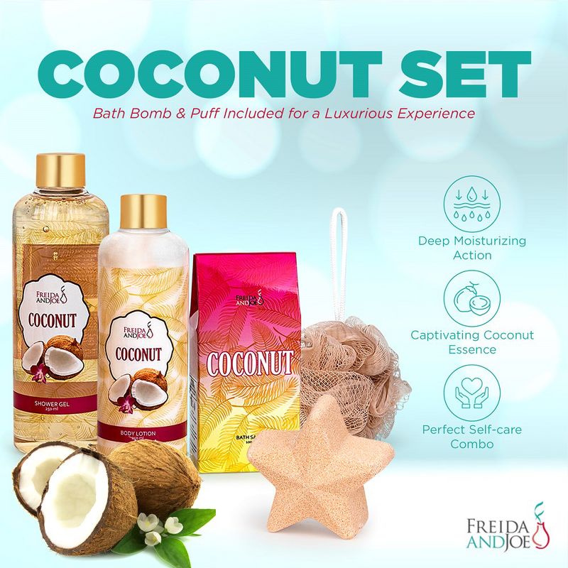 Freida & Joe  Coconut Fragrance Bath & Body Collection Gift Box Luxury Body Care Mothers Day Gifts for Mom, 4 of 5
