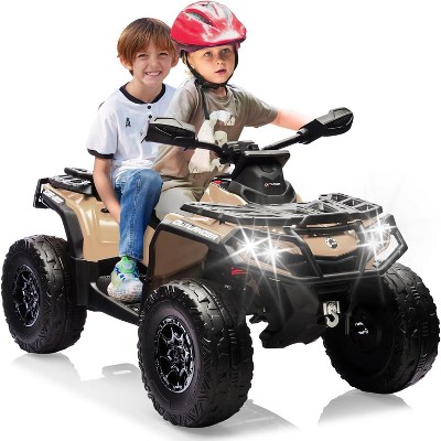 2 Seater Ride On Car, 24V Licensed Can-Am Electric ATV Car for Kids, 4 Wheeler Electric Toy Car with Bluetooth, Led, 5 Mph Max Speed