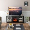 Tangkula 58" Fireplace TV Stand w/ 18" 1400W Electric Fireplace Adjustable Brightness Black - 2 of 4