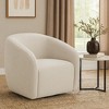 Royal Hampton Swivel Accent Chair, Modern Style Rounded Back, Warm Beige Linen - 2 of 4