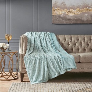 CAVINAS 60x70" Faux Fur Throw Blanket,Breathable Bedding Blanket,Soft Cold Blanket for Couch,Bed,Sofa - 1 of 4