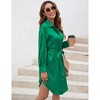 Womens Shirt Dress Long Sleeve Button Down Belted Dresses for Women - 3 of 4