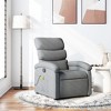vidaXL Massage Recliner Chair-Manual Adjustable, Light Gray Fabric, Vibration Massage, USB-Powered, Side Pocket, Padded Armchair - 2 of 4