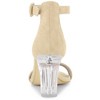 Allegra K Women's Ankle Strap Clear Heel Chunky Heels Sandals - 3 of 4