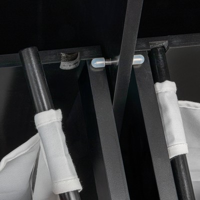 Black Tilt-Out Cabinet Laundry Sorter with Shutter Front