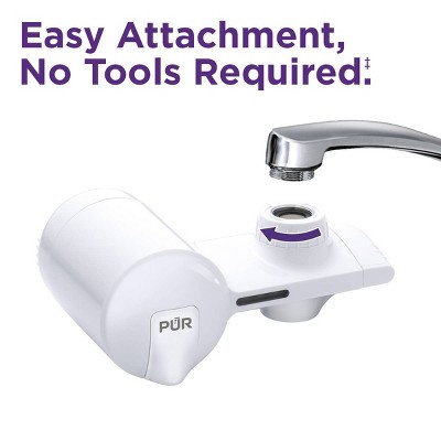 PUR Horizontal White Faucet Mount Water Filtration System