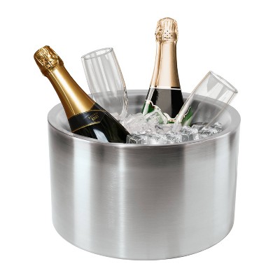 Oggi 11" diameter x 6" High Stainless Steel Party Tub - Silver