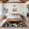Washable Farmhouse Rug - Floral Scalloped Non-Slip Carpet for Living Room, Bedroom, Dining - 4 of 4