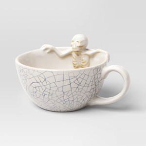 12.5 fl oz Stoneware Skeleton in Latte Mug with Crackle - Hyde and EEK! Boutique™ - 1 of 3
