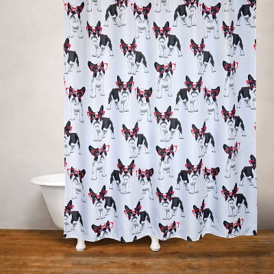 Cool Frenchie Shower Curtain Black/White - Moda at Home