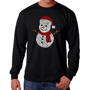 LA Pop Art Christmas Snowman - Men's Word Art Long Sleeve T-Shirt - 1 of 4
